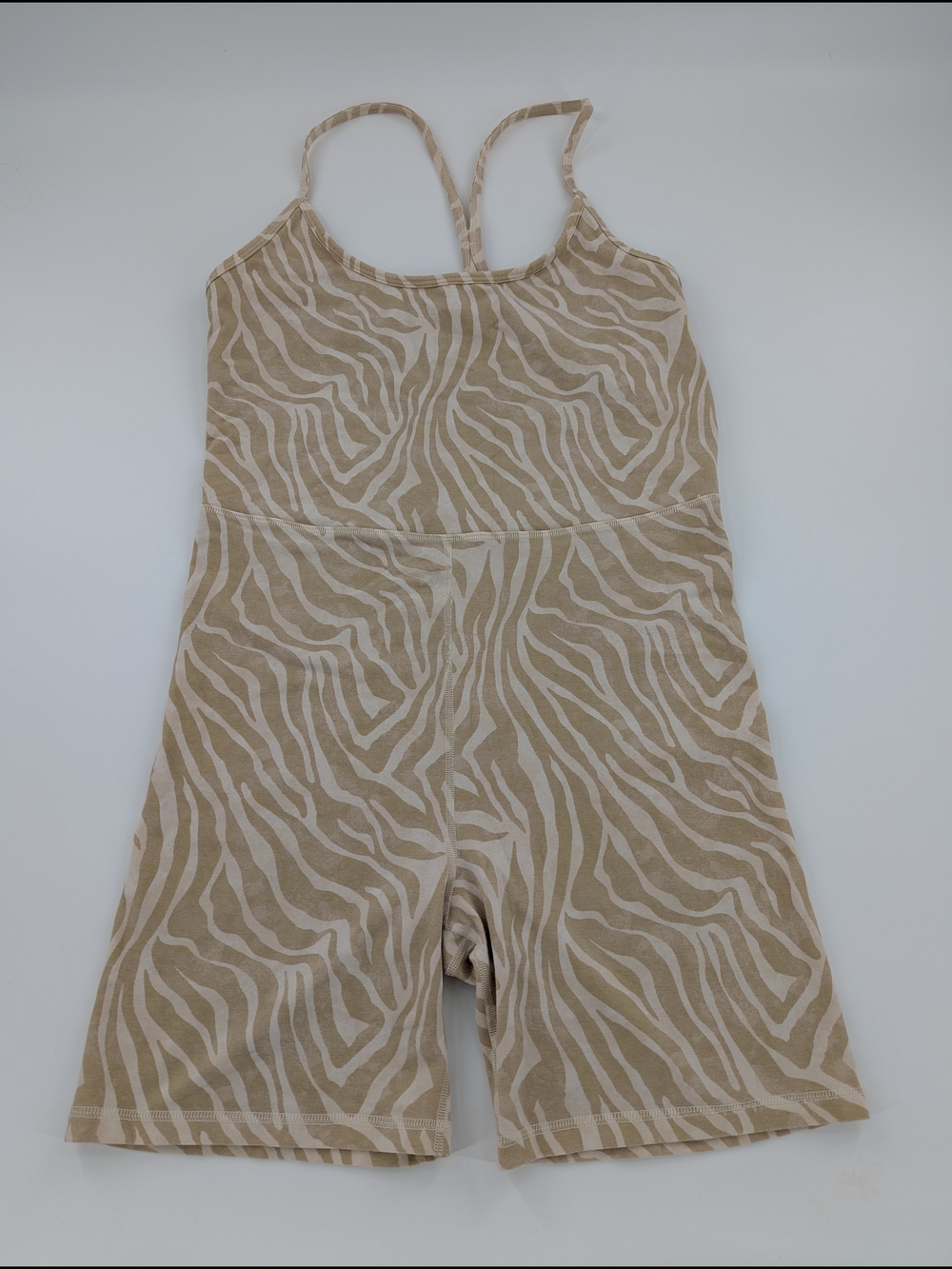 Old Navy Active Zebra Print Powerchill Sleeveless Romper Bodysuit Large Women's